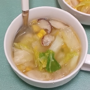 焼き餃子で水餃子スープ